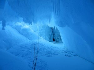Inside the ice cave.