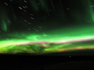 Approximately 10 minutes of Aurora Australis; you can see the apparent movement of the stars.