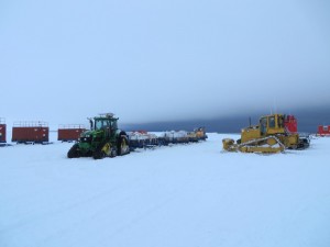 A John Deere prepares to leave for Halley VI